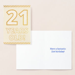 Dorée Audacieux, Huile D'Or "21 ANS !" Carte d'anniversa
