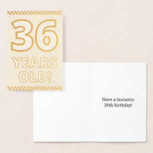 Dorée Audacieux, Huile D'Or "36 ANS !" Carte d'anniversa
