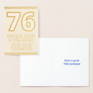 Dorée Audacieux, Huile D'Or "76 ANS !" Carte d'anniversa