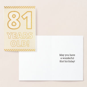 Dorée Audacieux, Huile D'Or "81 ANS !" Carte d'anniversa