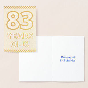 Dorée Audacieux, Huile D'Or "83 ANS !" Carte d'anniversa