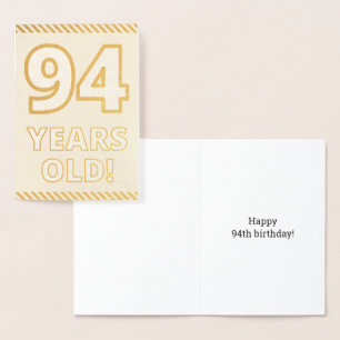 Dorée Audacieux, Huile D'Or "94 ANS !" Carte d'anniversa