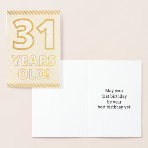 Dorée Audacieux, L'Huile D'Or "31 ANS !" Carte d'anniver