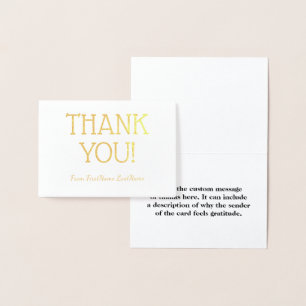 Dorée Basique et simple "MERCI !" Carte