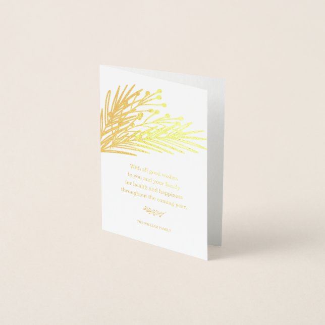 Dorée Berries et carte de voeux Feuille (Devant)