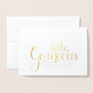 Dorée Bonjour belle carte de voeux Foil