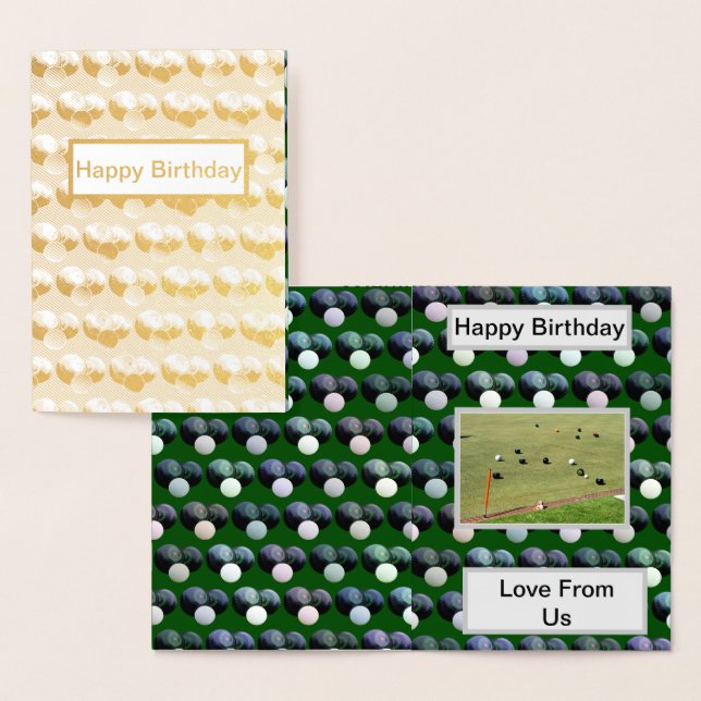 Dorée Bowles de pelouse verte, carte d'anniversaire de G (Affichage)