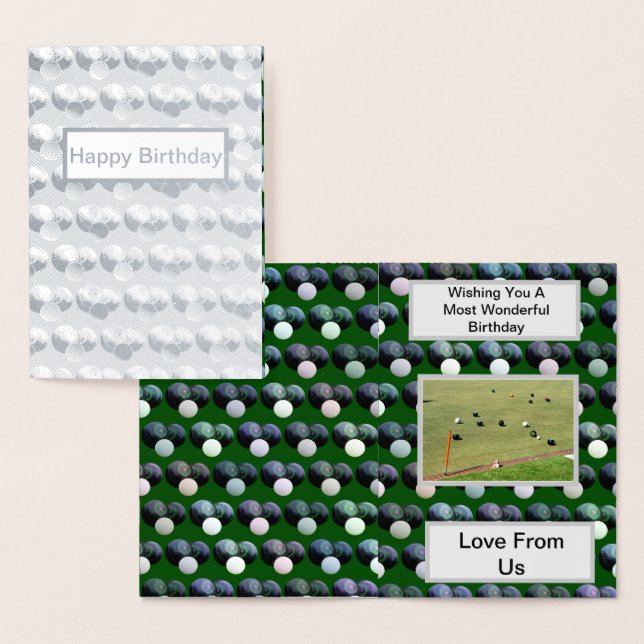 Dorée Bowles de pelouse verte, carte d'anniversaire de l (Affichage)