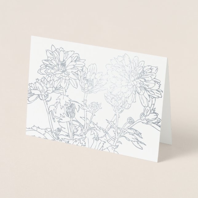 Dorée Carte à fleurs chrysanthème de la ligne de Botanic (Devant)