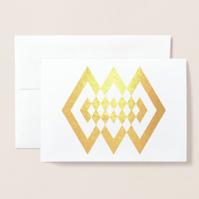 Dorée Carte à huile de forme or déco (Devant avec enveloppe)