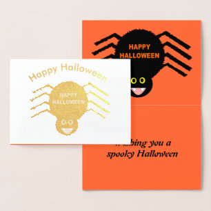 Dorée Carte à huile d'Halloween Black Spider