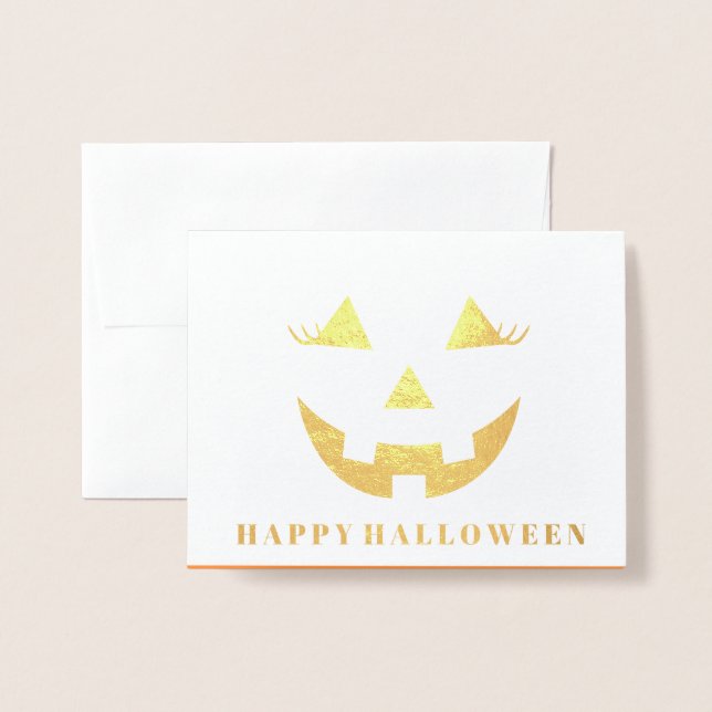 Dorée Carte à huile Halloween (Devant avec enveloppe)