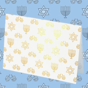 Dorée Carte à huile Hanoukka Menorah