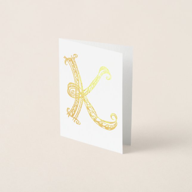 Dorée Carte à huile Monogramme K (Devant)
