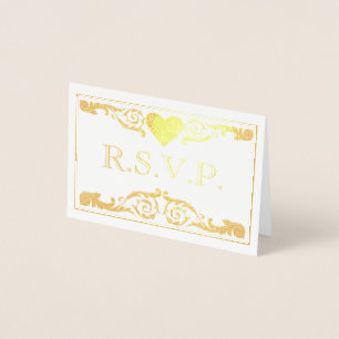 Dorée Carte à huile RSVP vintage Ornate Gold Flourdissan