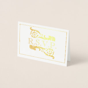 Dorée Carte à huile RSVP vintage Ornate Gold Flourdissan