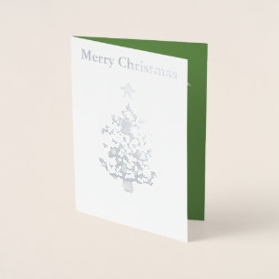 Dorée Carte Arbre de Noël Argent