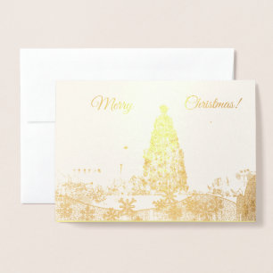 Dorée Carte Arbre de Noël Gold Foil