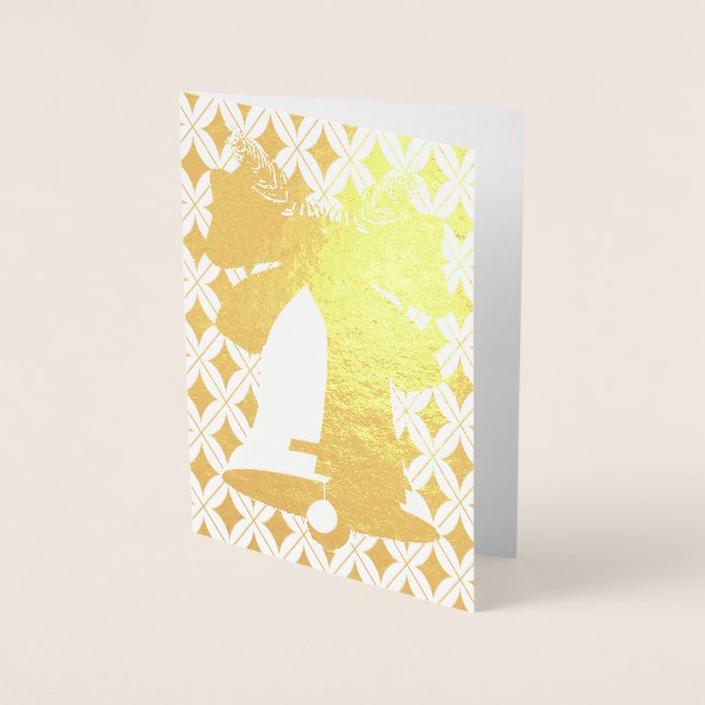 Dorée Carte blanche Bell Gold ou Silver Foil (Devant)