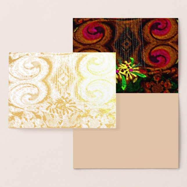 Dorée Carte blanche "Fontaine d'eau au Mexique" (Affichage)