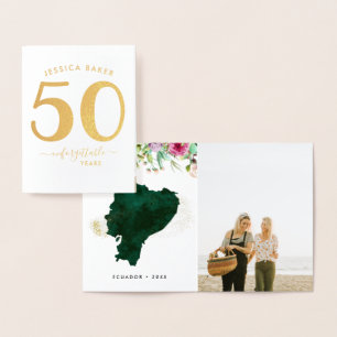 Dorée Carte commémorative de souvenir 50e anniversaire