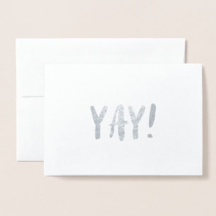 Dorée Carte d'accueil simple Brosse Stroke Silver Foil -