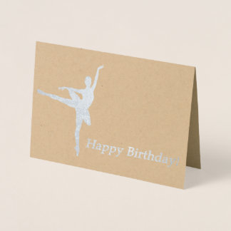 Dorée Carte d'anniversaire Ballerina