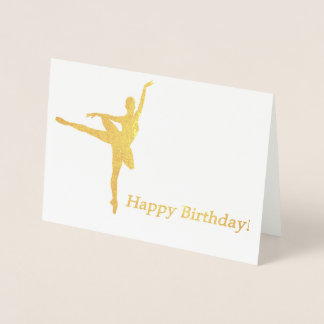 Dorée Carte d'anniversaire Ballerina