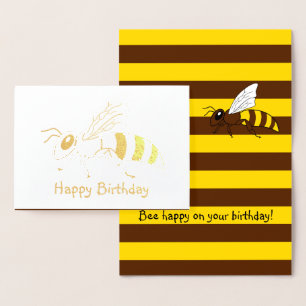 Dorée Carte d'anniversaire de la fête des abeilles