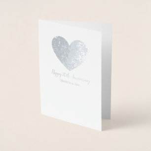 Dorée Carte d'anniversaire de mariage de 70 ans avec cœu
