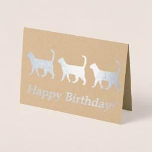 Dorée Carte d'anniversaire des chats mignons
