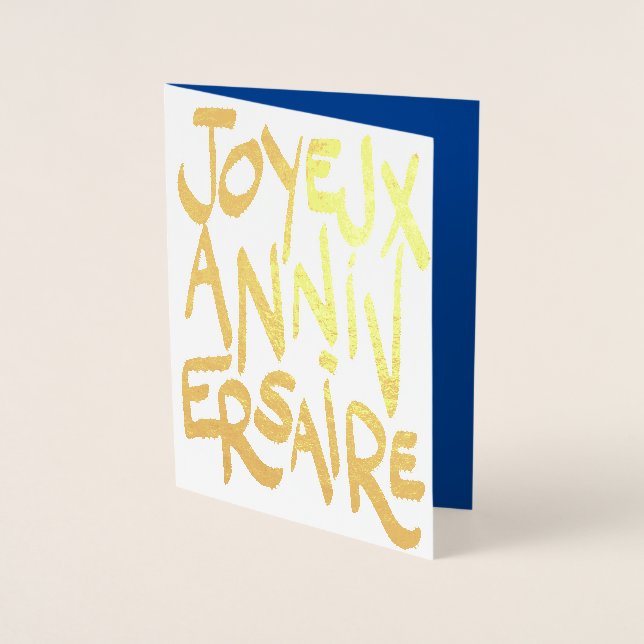 Dorée Carte d'anniversaire en feuille d'anniversaire (Devant)
