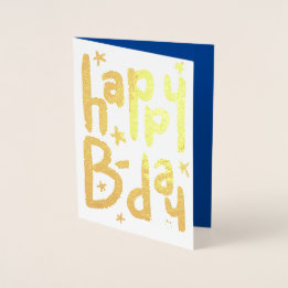 Dorée Carte d'anniversaire en feuille métallisée