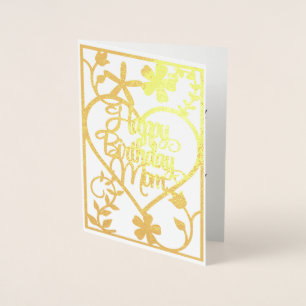 Dorée Carte d'anniversaire Foil, Bonne maman d'anniversa