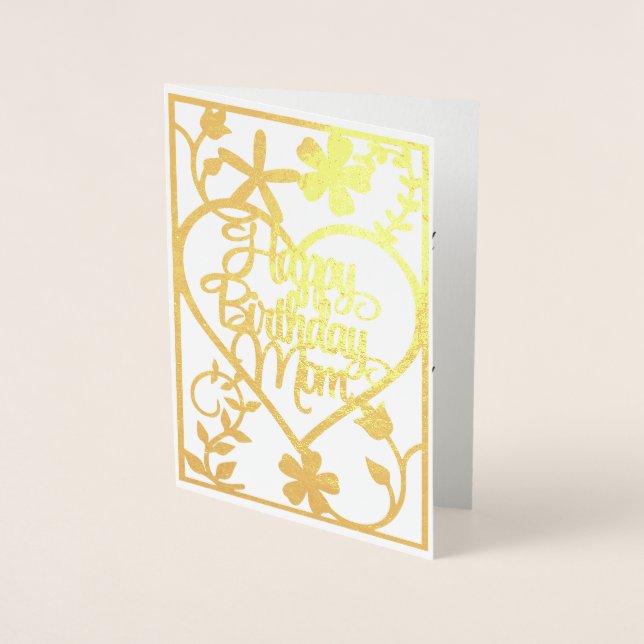 Dorée Carte d'anniversaire Foil, Bonne maman d'anniversa (Devant)