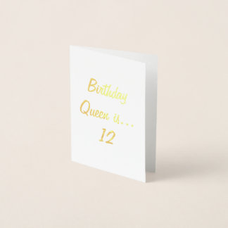 Dorée Carte d'anniversaire pour filles