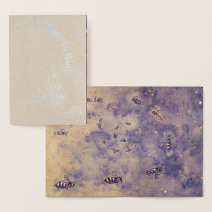 Dorée Carte d'anniversaire Space Bees Foil