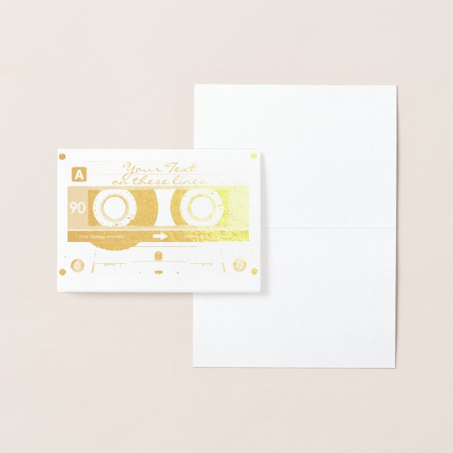 Dorée Carte de bande de cassette personnalisable, Gold F (Affichage)