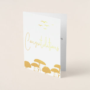 Dorée Carte de Champignon en Feuille