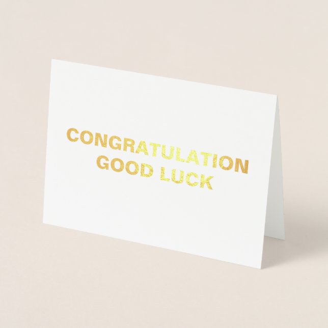 DORÉE CARTE DE CONGRATURATION DE COULEUR D'OR SIMPLE (Devant)