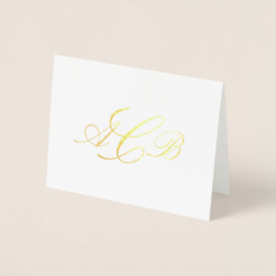 Dorée Carte de correspondance à monogramme classique mag