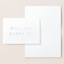 Carte de demande en mariage pour célébrant minimal