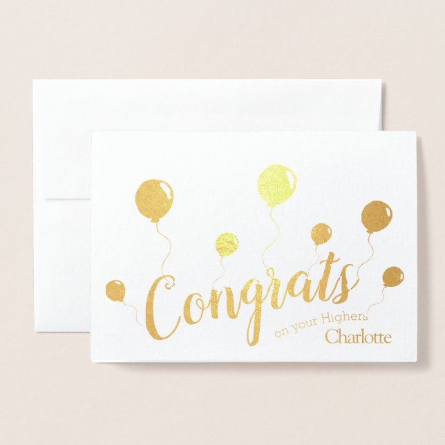 Dorée Carte de félicitations des meilleurs (Devant avec enveloppe)
