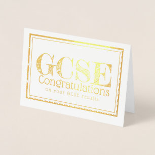 Dorée carte de félicitations pour le GCSE