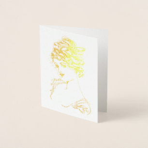 Dorée Carte de fiole Art Nouveau Lady Gold 1917