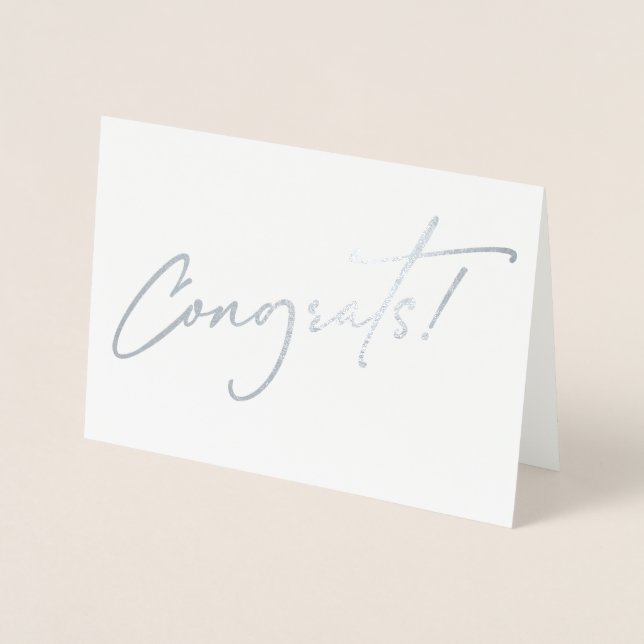 Dorée Carte de foil de script Félicitations élégant (Devant)