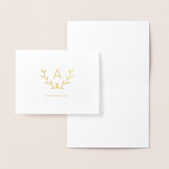 Dorée Carte de monogramme moderne, carte de logo d'entre (Affichage)