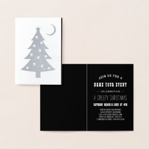 Dorée Carte de Noël Déplaisant Arbre