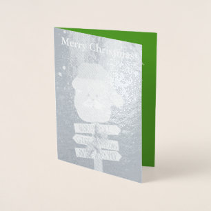 Dorée Carte de Noël en argent du Père Noël