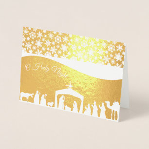 Dorée Carte de Noël en feuille métallisée représentant l